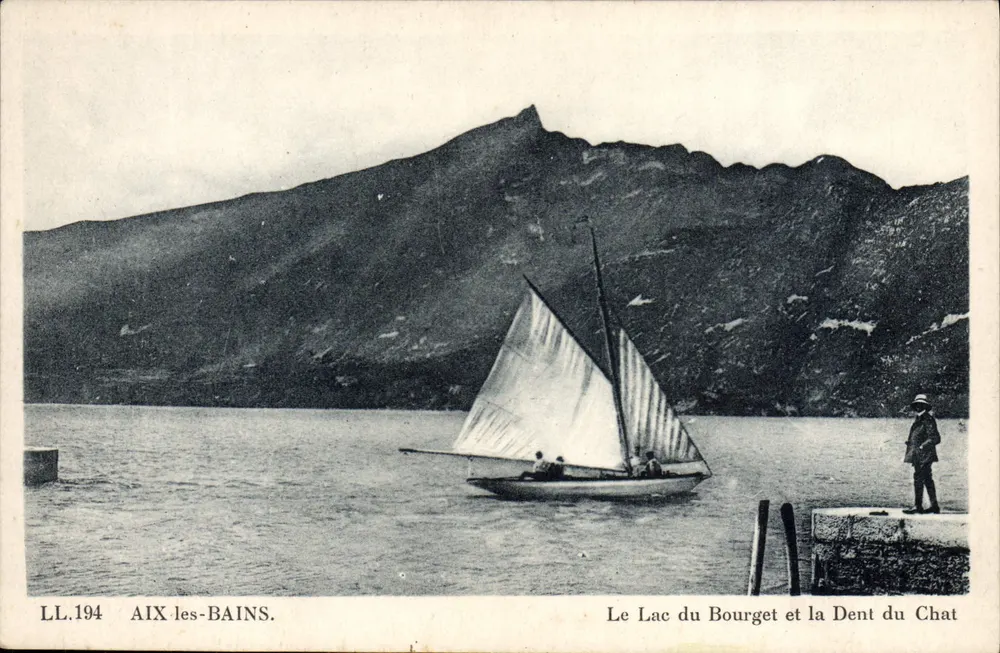 El Lago del Bourget y la Dent du Chat — Aix-les-Bains — LL.194 - Anverso