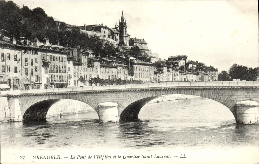 Grenoble — Der Hôpitalbrücke und der Saint-Laurent-Viertel — LL. — Nr. 21 - Vorderseite