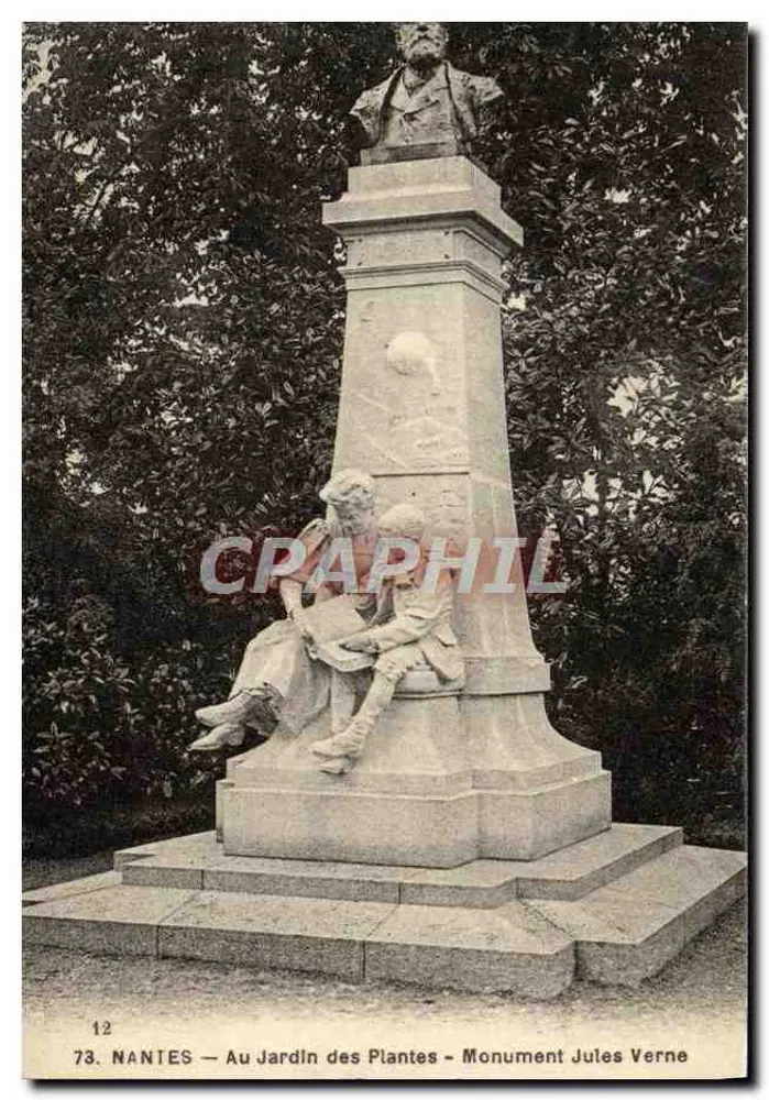 NANTES — Au Jardin des Plantes — Denkmal Jules Verne - Vorderseite