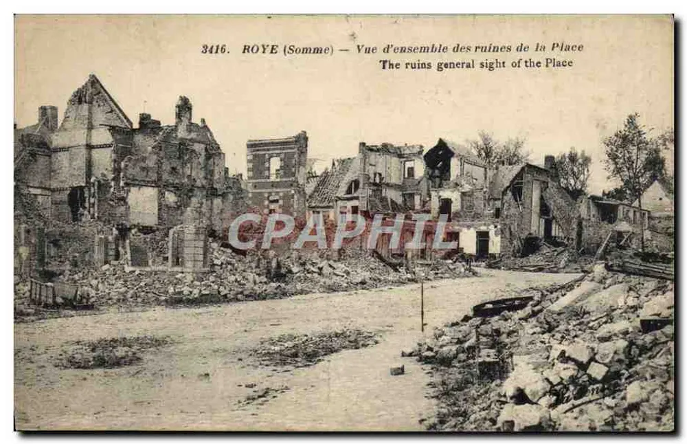 RÔYE (Somme) — Vue d'ensemble des ruines de la Place — Éditeur : Phototype Paris - Vorderseite