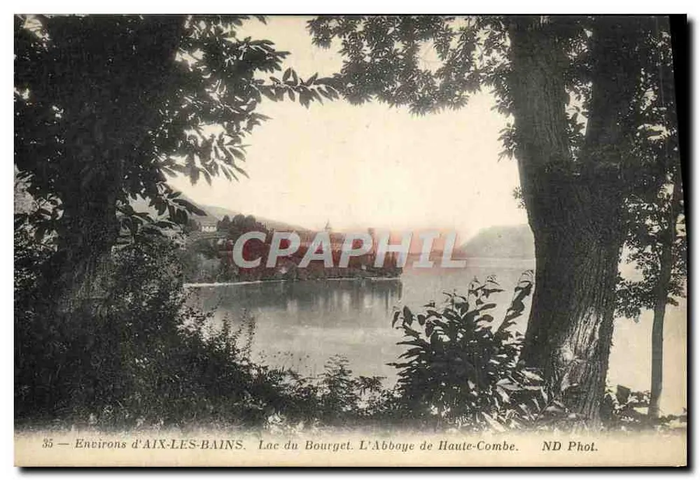 Panorama de Aix-les-Bains — Lago del Bourget y el Monasterio de Haute-Combe — ND Phot. - Anverso