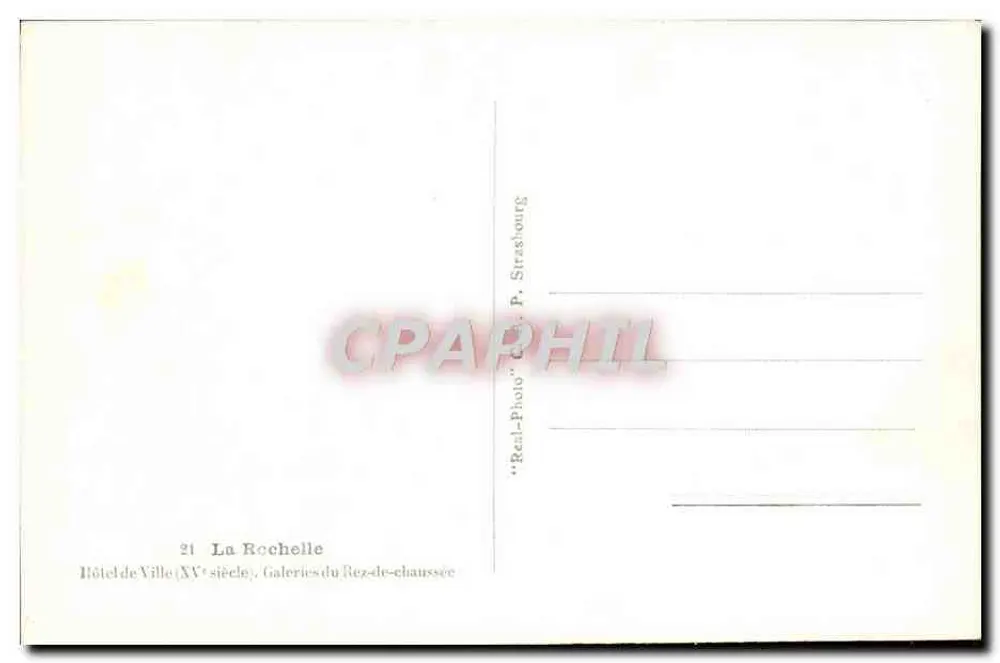 Galerie des Erdgeschosses des Rathauses — La Rochelle — Verlag P. Strasbourg - Rückseite