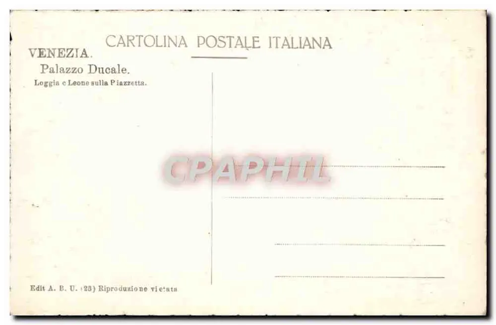 Vêneto — Palácio Ducale. Loggia e Leão na Piazzetta — Ed. A. B. U. (23) - Verso