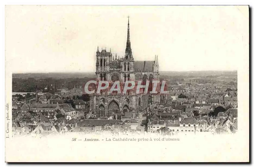 Amiens — Die Kathedrale von oben — L. Caron phot.-édit. n°58 - Vorderseite