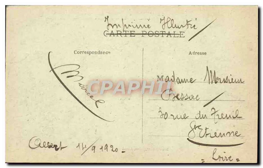 Albert (Somme) — Vista geral tirada da estrada de Amiens — editor desconhecido, n° 112 - Verso