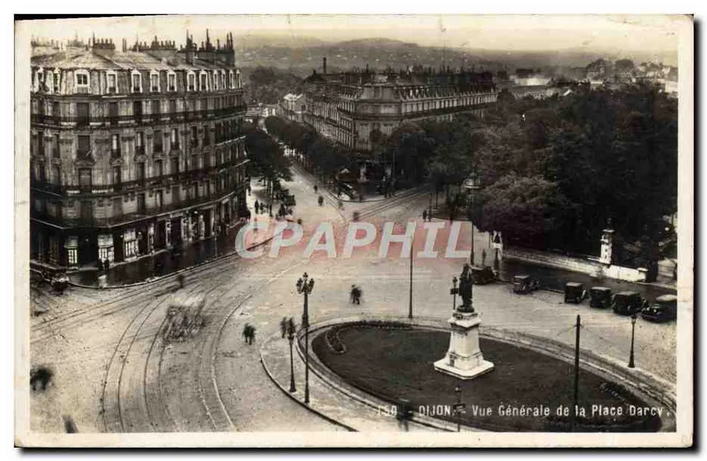 Dijon — Vista Geral da Place Darcy — Etabli D. Delbroy, Mirecourt, Vosges - Frente