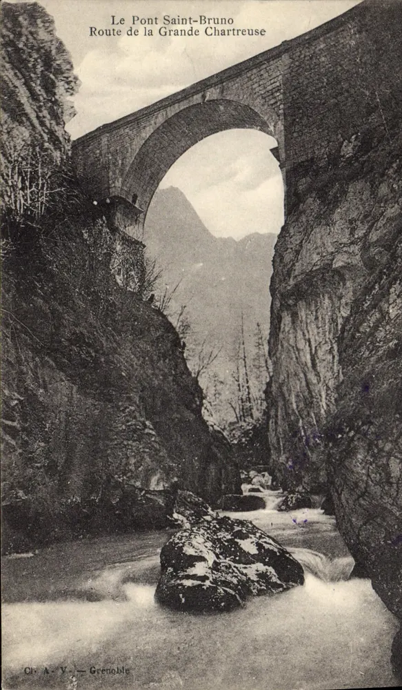 O Ponte Saint-Bruno — Estrada da Grande Chartreuse — Cl. A.-V. Grenoble - Frente