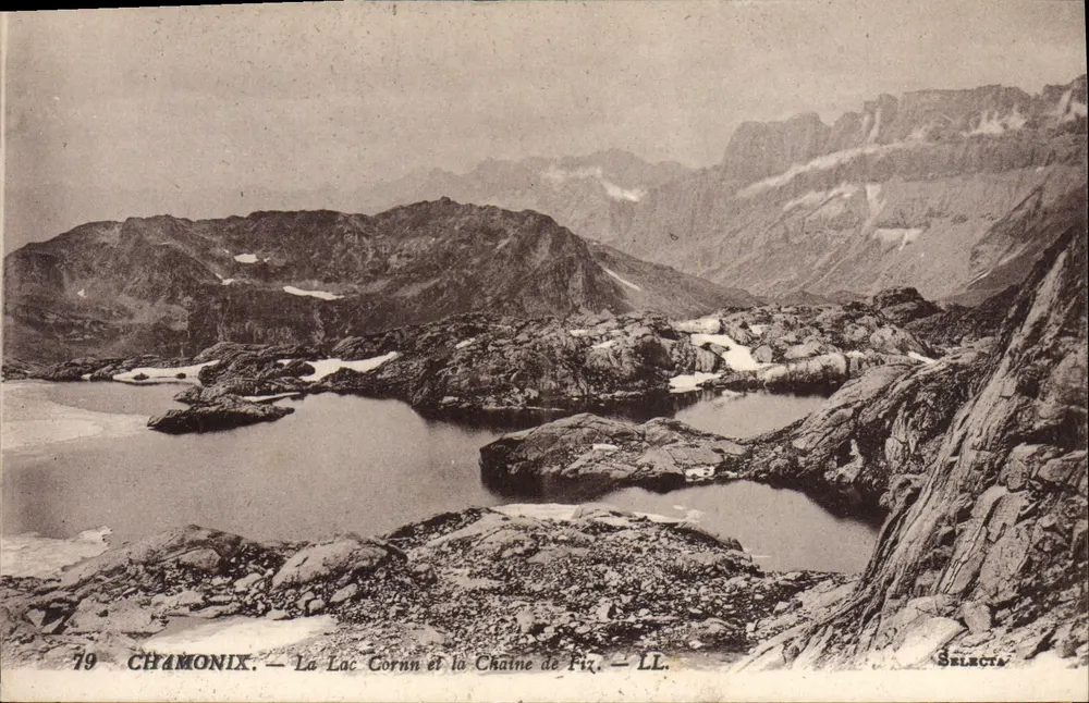 Chamonix — See Corné und die Kette Piz — LL. — Selecta - Vorderseite