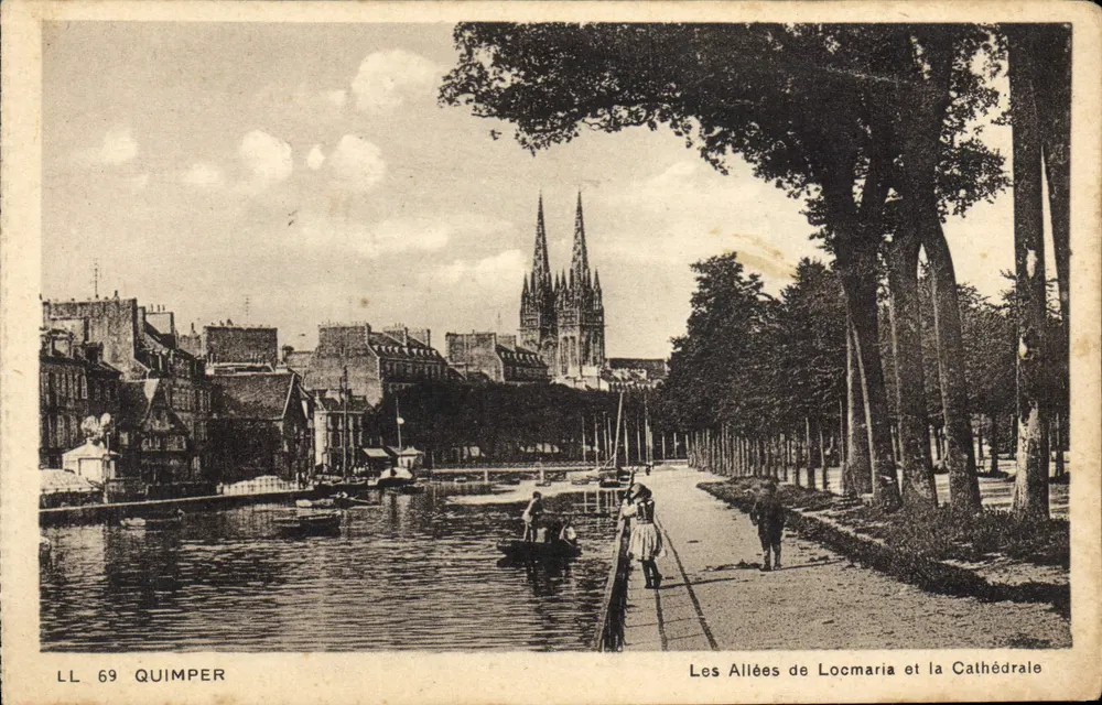 Die Allées de Locmaria und die Kathedrale — Quimper — LL 69 - Vorderseite