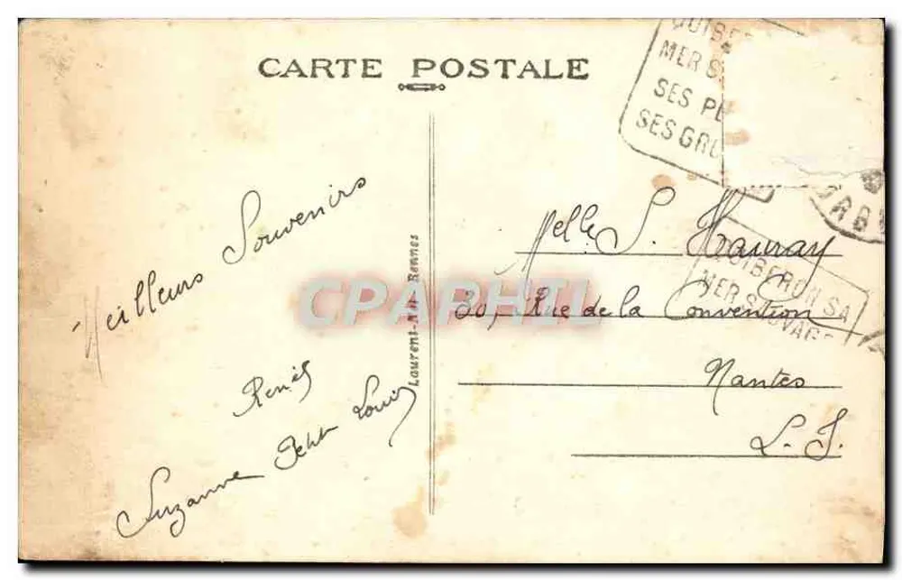 Quiberon — Pointe de Ségér-Vil — Le Rocher de l'Aigle — éditeur Quiberon, n° 3625 - Verso