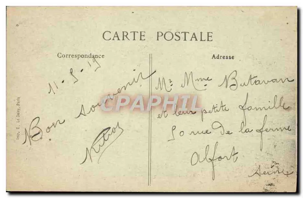 Nice-Havrais — Hotel des Régates und Palais-Garten — Verlag E.P.D. - Rückseite