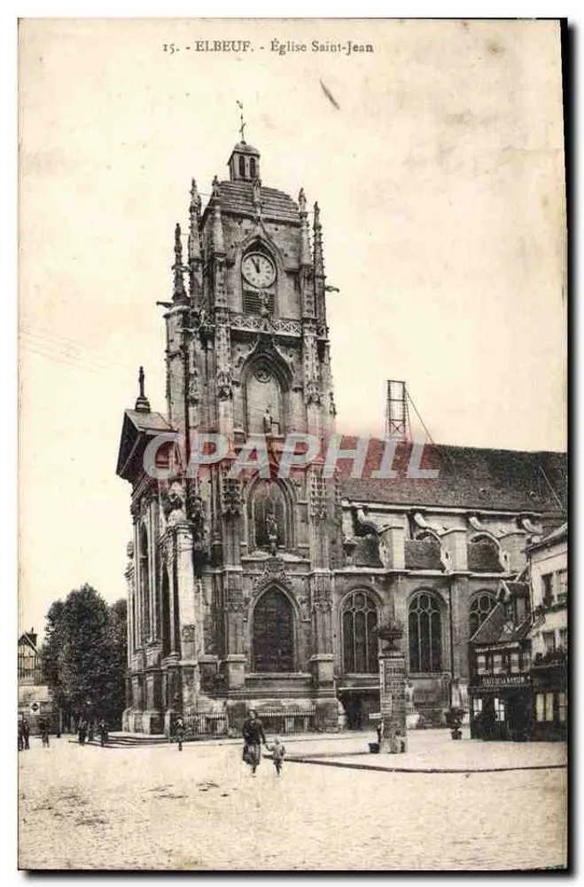 Elbeuf - Igreja de São João — vista da torre e da fachada — G. Arzoux, n°15 - Frente