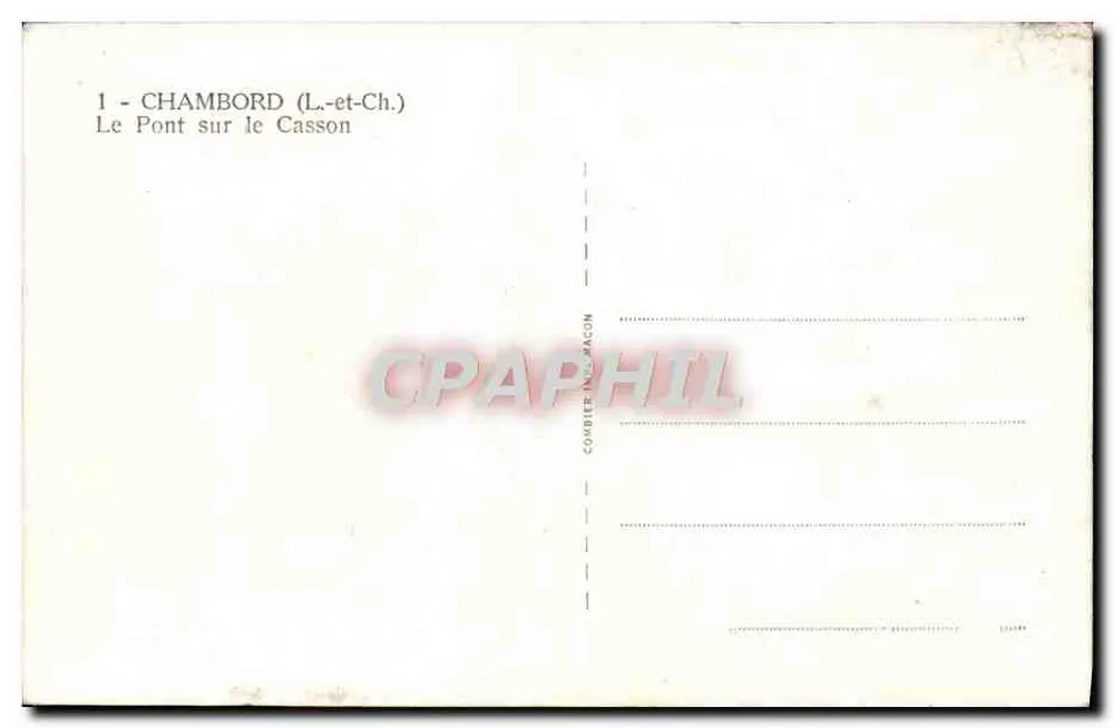 Chambord — O Ponte sobre o Casson — Cobier & Macon - Verso