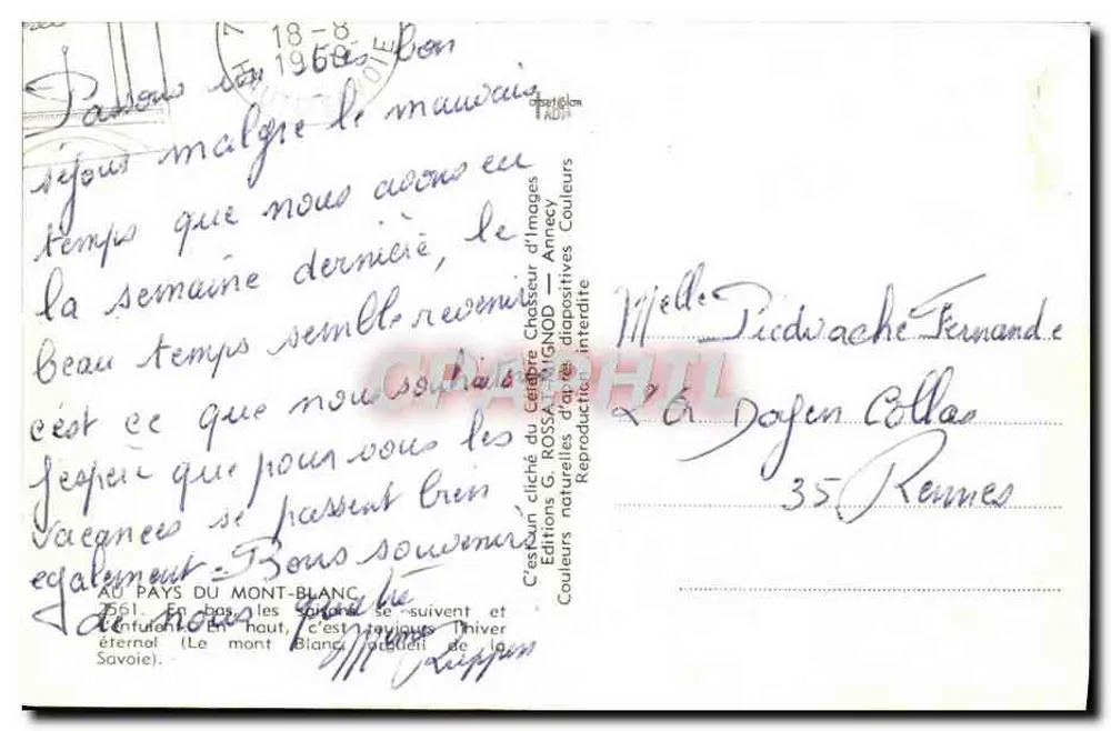 Monte Branco — No País do Monte Branco — Éditions G. ROSSAT-MIGNOD, Annecy - Verso
