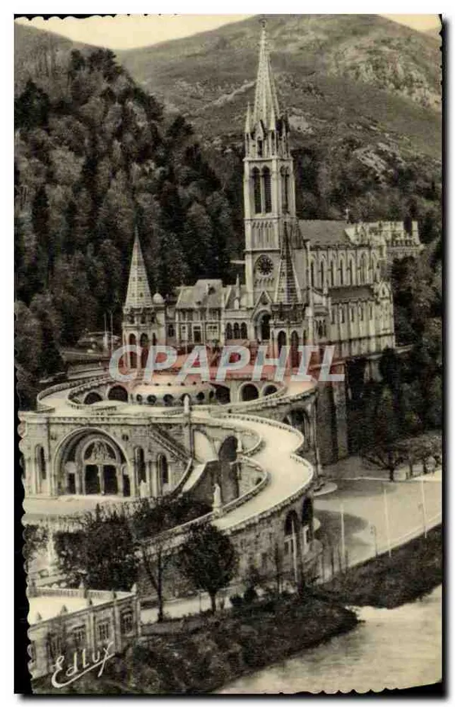 Lourdes — A Basílica vista de lado — Ed. Edlux - Frente