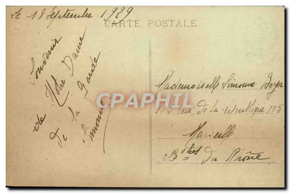 Marseille - N.-D. de la Garde — Edição especial da Basílica, n° XXVI - Verso