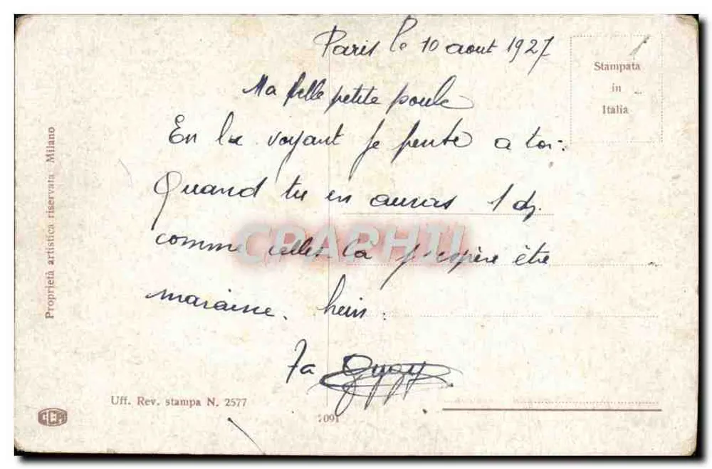 Criança em um balanço — sob a lua — A. Bertjoul - Verso