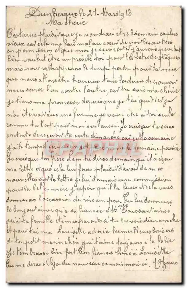 Verliebtes Paar — romantische Szene — Verlag Le Rêve (Serie R12) - Rückseite
