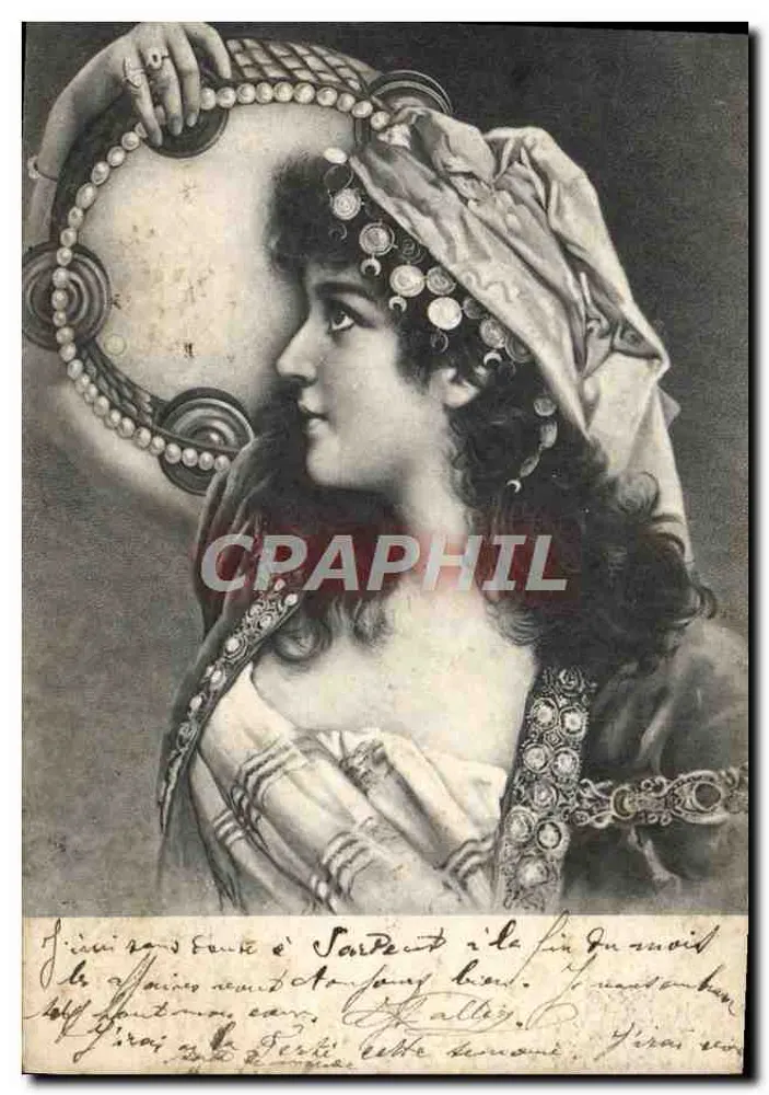 Junge Frau im orientalischen Kleid — Sardein Ende des 19. Jahrhunderts — unbekannter Verlag, Serie Nr. 19 - Vorderseite