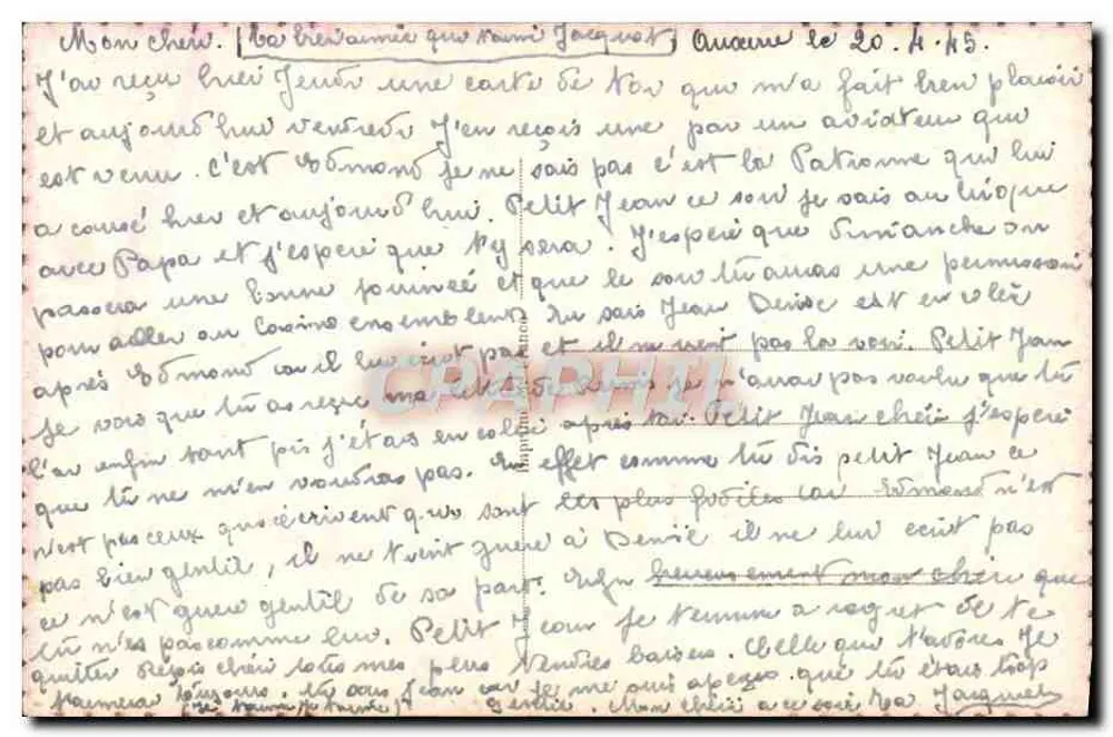 Liebespaar — gedruckter Text und Blumendekoration — J.C. PARIS 556/2 - Rückseite