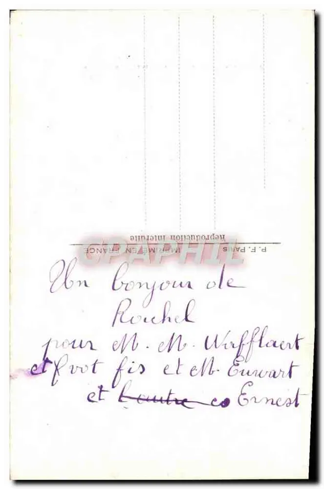 Küstenlandschaft mit Rosen — Ein Gedanke aus Valenciennes — Verleger P.F. n°1308 - Rückseite