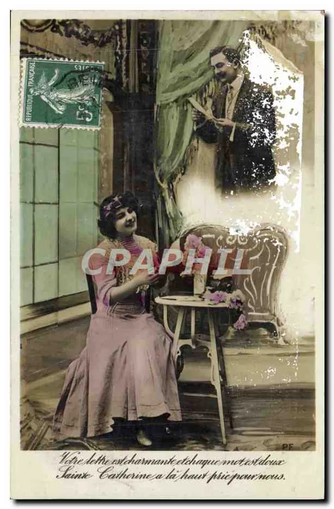 Sainte Catherine — scène de salon avec couple — éditeur PF - Vorderseite