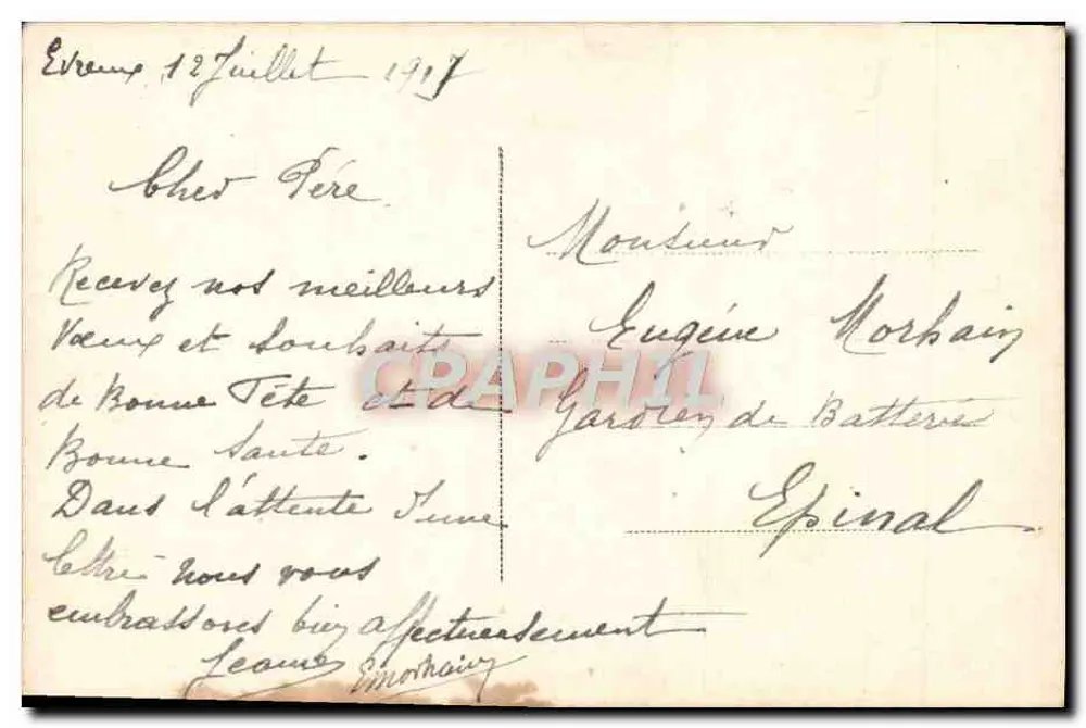 पीवोन का बूकेट — नदी के किनारे घर के साथ दृश्य — प्रकाशक फुरिया, संख्या 1748 - पीछे