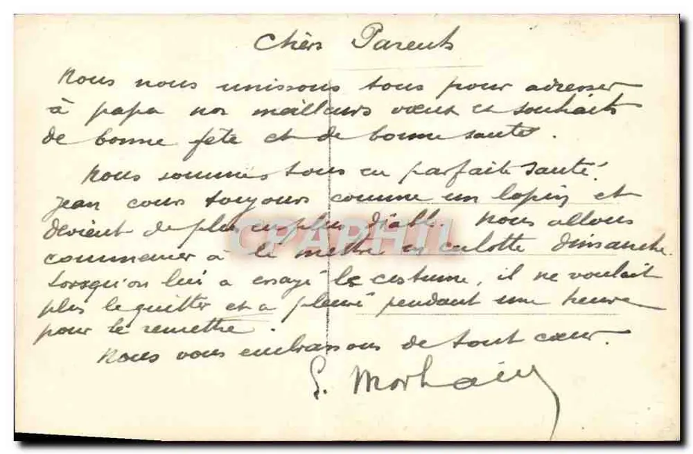 Menina com buquê de flores — Feliz Aniversário — Dix Paris 1134½ - Verso