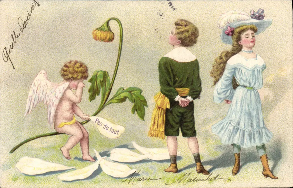 Cupidon und eine Blume — humorvolle Szene — Marius Maluchet - Vorderseite
