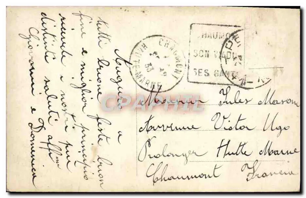 Heiliger Nikolaus und Liebespaar — Buon Natale — unbekannter Verlag, Nr. 06272 - Rückseite