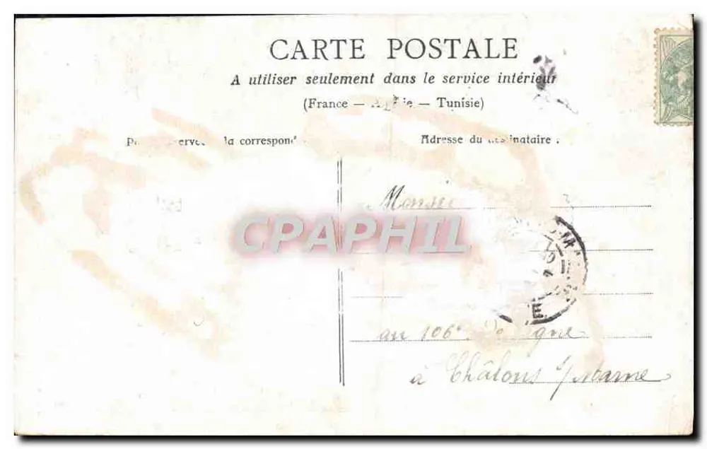 La Muse — Frau in violettem Kleid, das Lyra spielt — Verlag P.S.C. Paris - Rückseite