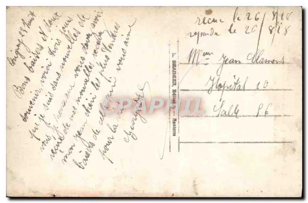 Zwei Liebende auf einer Bank — Verleger L. Brailier, Dijon — Seriennummer 4186 - Rückseite