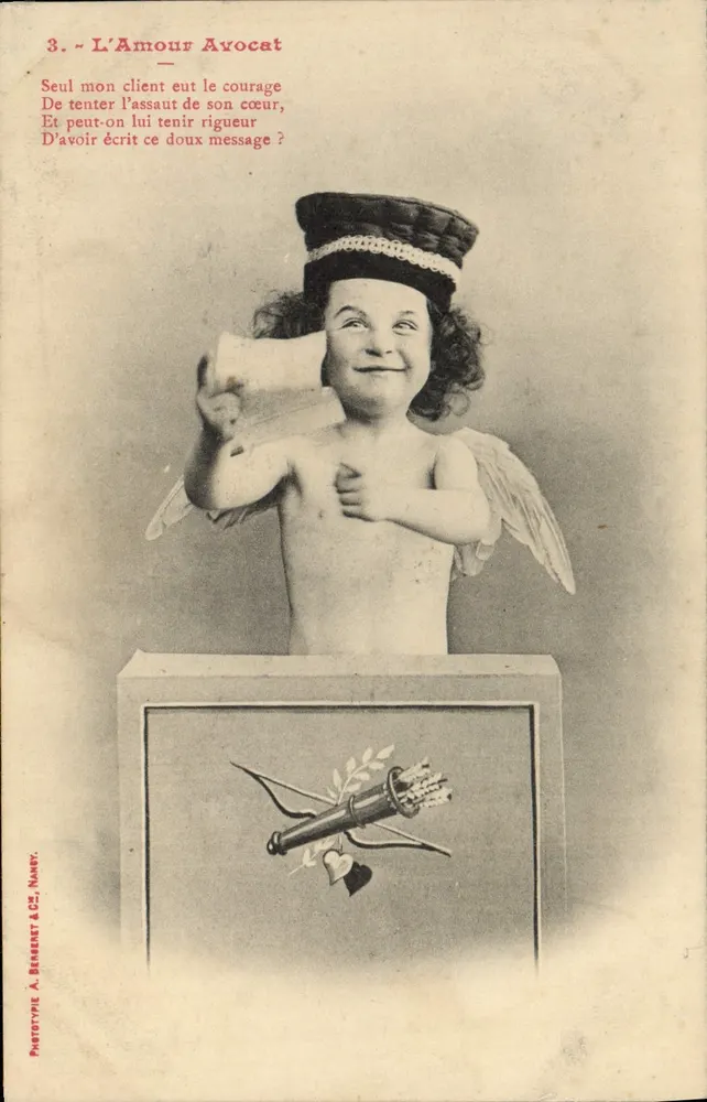 Die Liebe als Anwalt — Serie aus 3 Karten — Phototype A. Berrebat & Cie, Nancy - Vorderseite