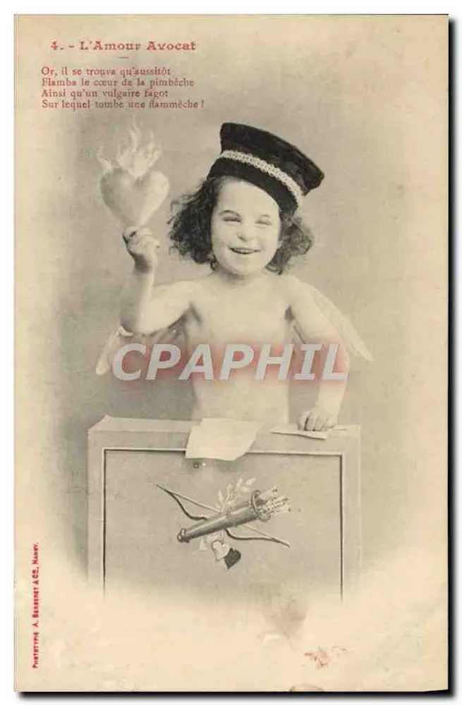 Die Liebe als Anwalt — humorvoller Gedicht — Phototype A. Bessard & Cie, Nancy - Vorderseite