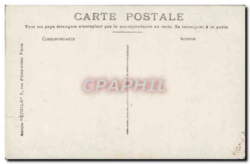 Buquê de violetas — edição ilustrada — Marca 'ÉTOILE' 2, rue d'Amsterdam, Paris - Verso