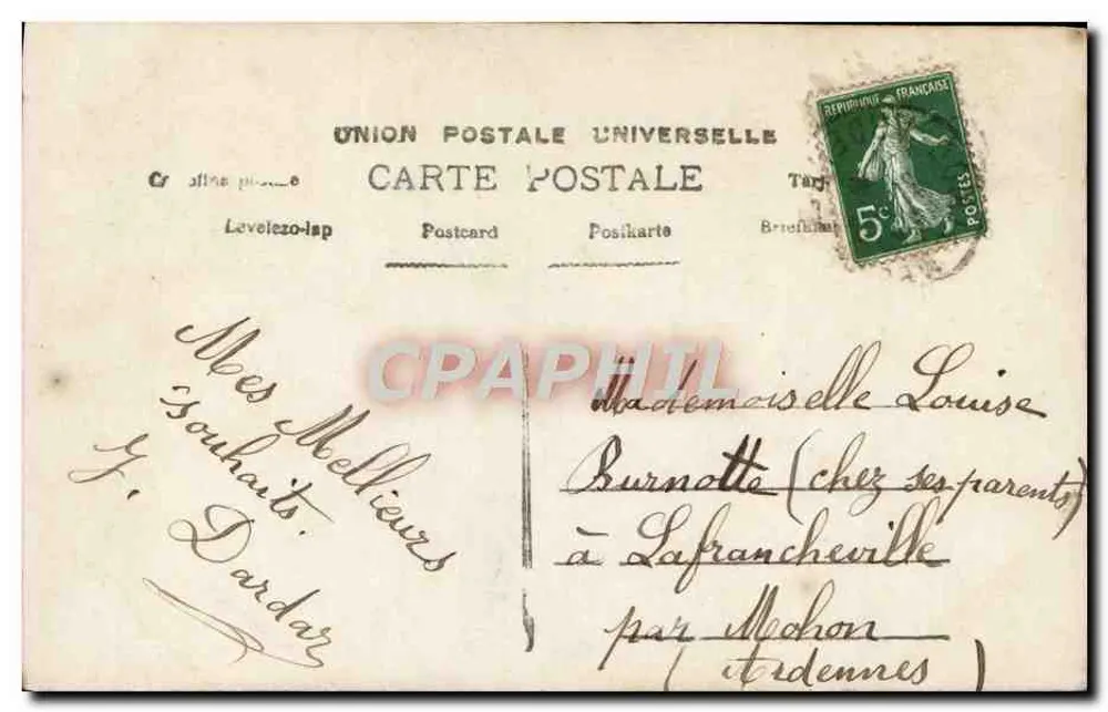 Lächelnde Frau mit Kirschen und Blumen — Frohe Neujahr — I.K.C. n° 3290 - Rückseite