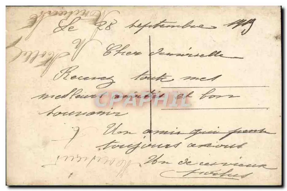 Ogród z różami i cypresami — wydawca WD Printers, n° 1316 - Rewers