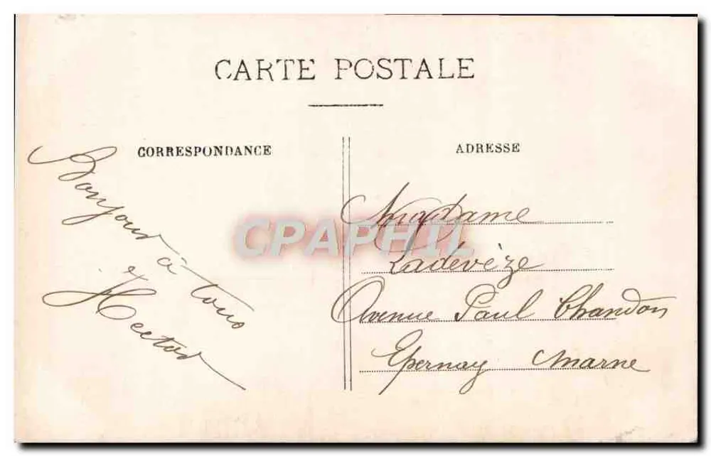 Frau in einem rosa Kleid mit einem roten Zettel — Le Carreau, Paris — Nr. 604 - Rückseite
