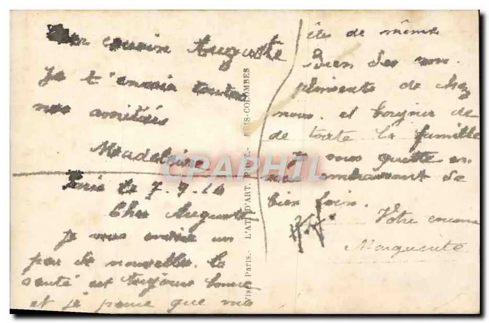 Menina e cachorro — Retrato em estúdio — Fils-Colombes - Verso