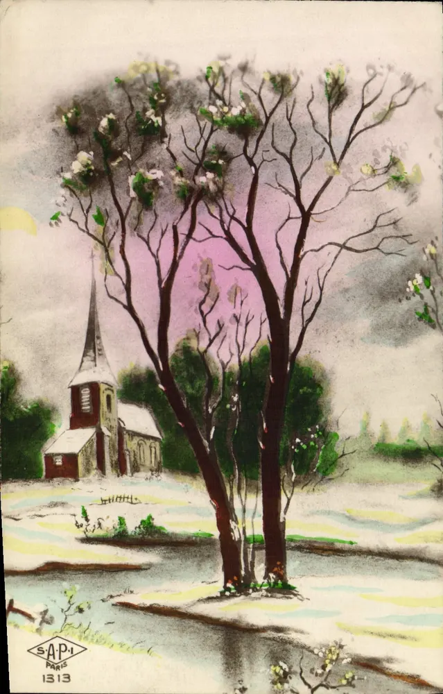 Kerk en bloeiende bomen — S.A.P.I. Paris n°1313 - Voorkant