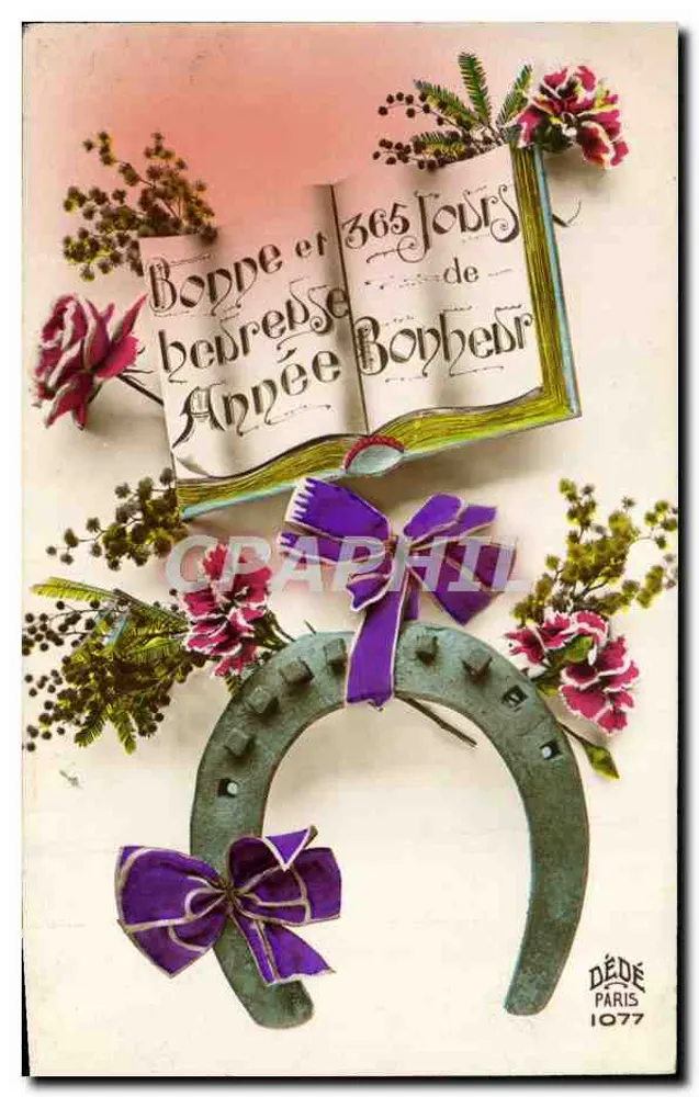 Buen año y 365 días de felicidad — DÉDÉ PARIS 1077 - Anverso