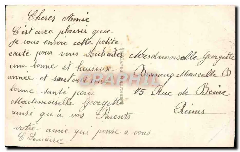 Buen año y 365 días de felicidad — DÉDÉ PARIS 1077 - Reverso