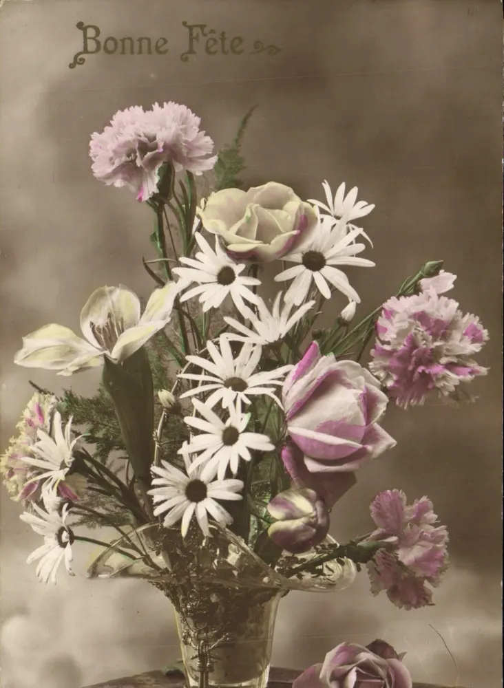 Arranjo de flores — Boa Festa — editor não visível - Frente
