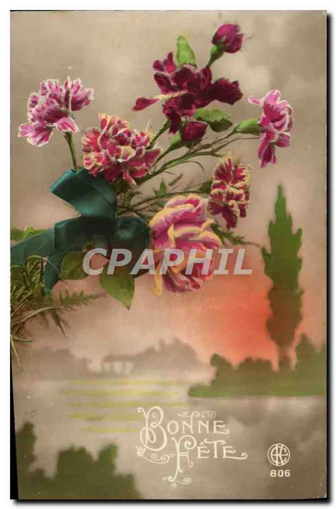 Arranjo de flores — Boa Ano — Editor C. & C. n° 806 - Frente