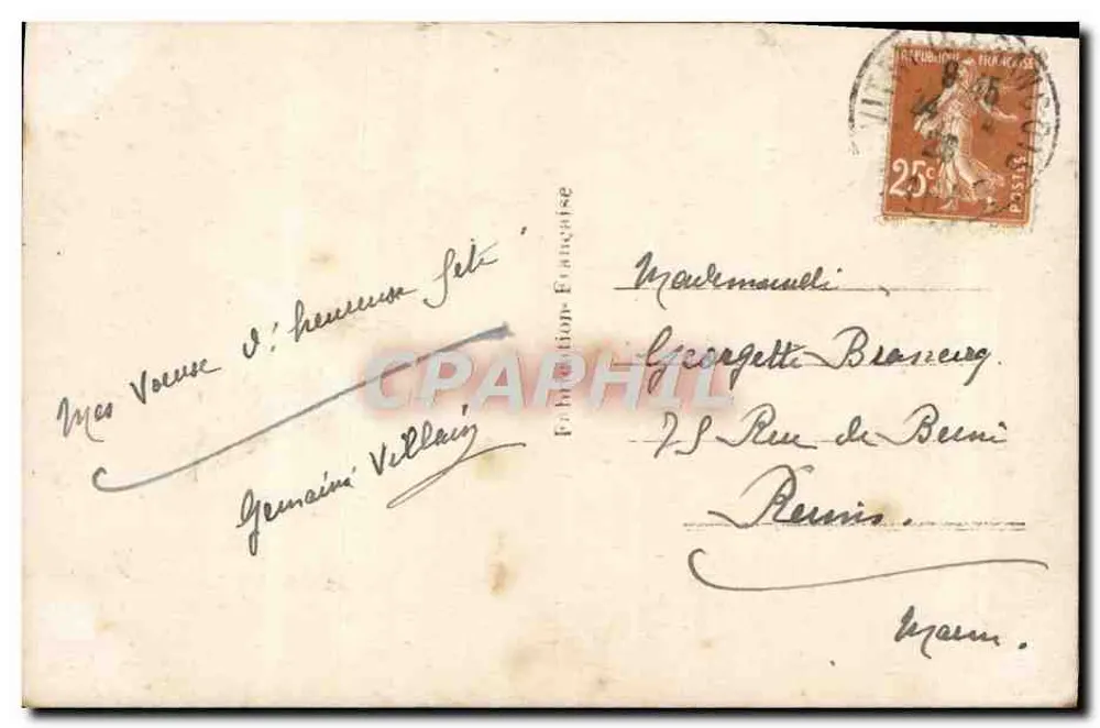 Arranjo de flores — Boa Ano — Editor C. & C. n° 806 - Verso