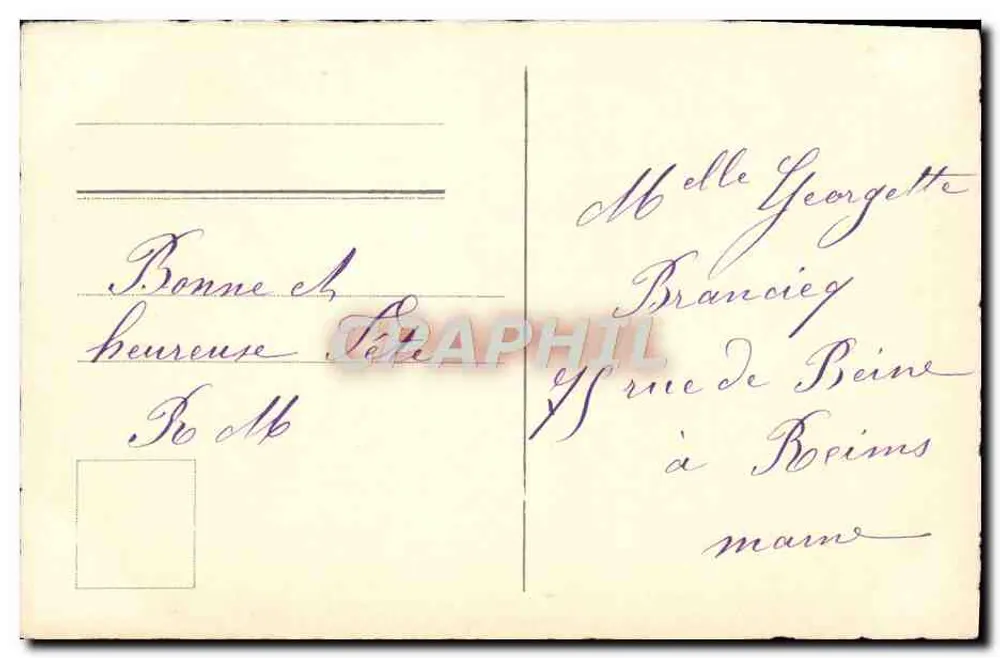 Buquê de flores — anêmonas e mimosa — carta postal de vœux - Verso