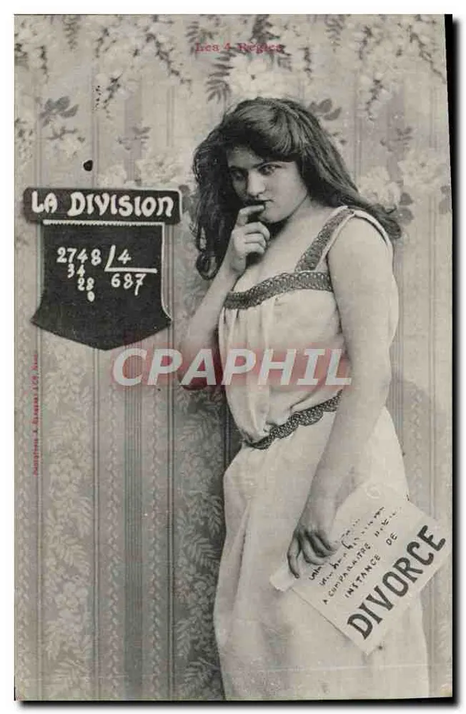 Frau mit einer Scheidungsurkunde — Les 4 Régies — Verlag Les 4 Régies - Vorderseite
