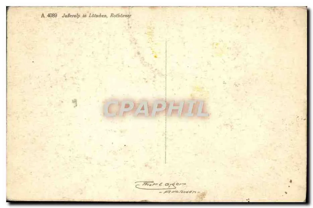 Jalleralp in Lötschen, Rothörner — A 4089 — editore sconosciuto - Verso