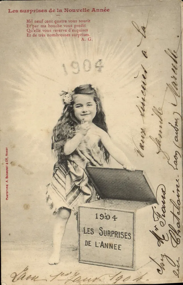 Les surprises de la Nouvelle Année — 1904 — Phototype A. Bergeret & Cie, Nancy - Recto
