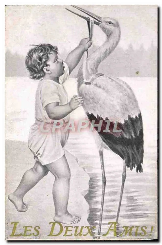 Kind und Storch — Die Zwei Freunde! — Verlag nicht sichtbar - Vorderseite